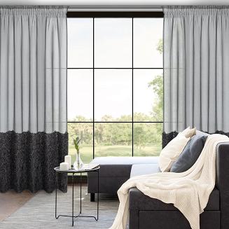 Firana gotowa na taśmie MARION 140x270 Eurofirany czarny