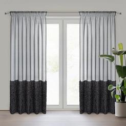 Firana gotowa na taśmie MARION 140x270 Eurofirany czarny