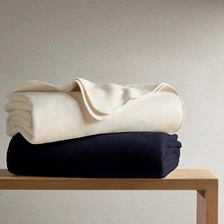 Koc bawełniano-akrylowy MONO 150x200 granatowy