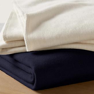 Koc bawełniano-akrylowy MONO 150x200 granatowy