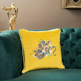 Poszewka dekoracyjna DF-03 43x43 Darymex motym kwiatowy na miodowym tle