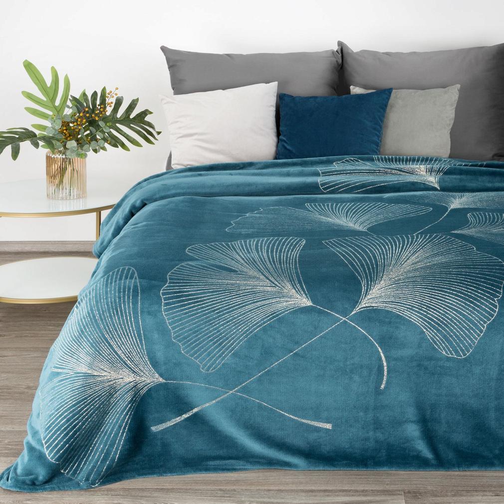 Koc narzuta GINKO1 150x200 Eurofirany niebieski