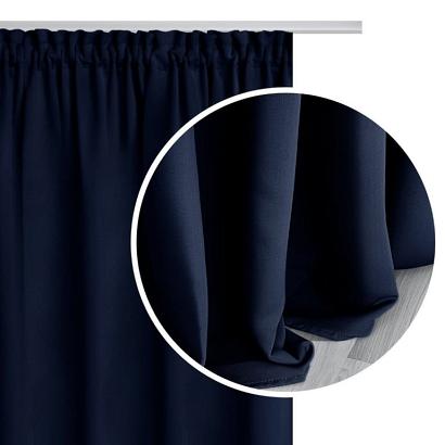 Zasłona gotowa na taśmie HOLD 140x270 zaciemniająca blackout granatowa