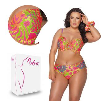 Strój kąpielowy góra biustonosz full cup SK 187 usztywniany kolorowy zwierzęcy print