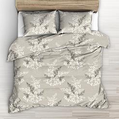 Pościel z kory 200x220 wzór gałązki na beżowym tle