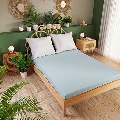 Prześcieradło jersey z gumką 120x200 DREAMY PREMIUM jasnoniebieskie