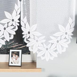 Firanka żakardowa gotowa na żabki JADWIGA 400x150 biała