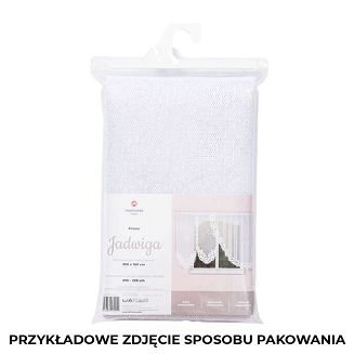 Firanka żakardowa gotowa na żabki JADWIGA 400x150 biała