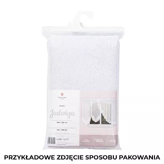 Firanka żakardowa gotowa na żabki JADWIGA 400x150 biała
