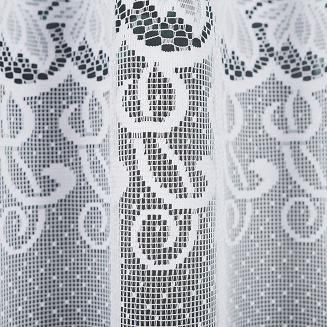 Firanka żakardowa gotowa na żabki HERNANI 410x160 biała