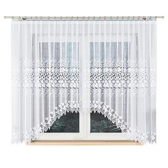 Firanka żakardowa gotowa na żabki HERNANI 410x160 biała