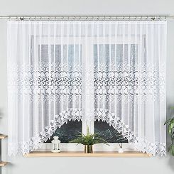 Firanka żakardowa gotowa na żabki HERNANI 410x160 biała