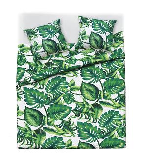 Narzuta dekoracyjna PALMS 240x260 pikowana zielona w liście