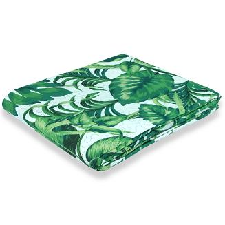 Narzuta dekoracyjna PALMS 240x260 pikowana zielona w liście