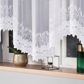 Firanka żakardowa gotowa na żabki BASTIA 300x160 biała