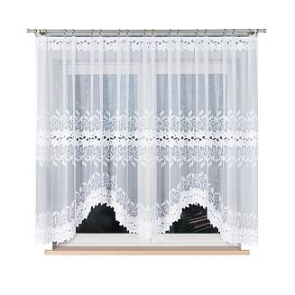 Firanka żakardowa gotowa na żabki BASTIA 300x160 biała