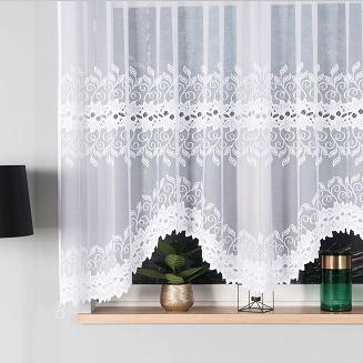 Firanka żakardowa gotowa na żabki BASTIA 300x160 biała