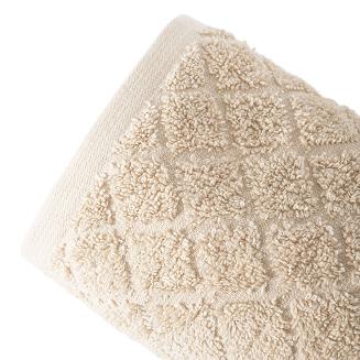 Ręcznik bawełniany OLIWIER 50x90 geometryczny wzór jasnobeżowy