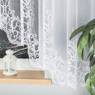 Firanka żakardowa gotowa na żabki BERENIKA 530x160 biała