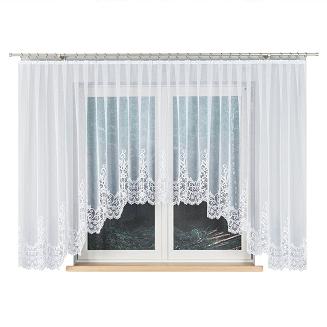 Firanka żakardowa gotowa na żabki BERENIKA 530x160 biała