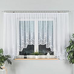 Firanka żakardowa gotowa na żabki BERENIKA 530x160 biała