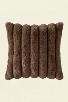 Poszewka dekoracyjna BUNNY 45x45 brązowa Futrzana Puszysta Miła