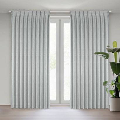 Zasłona gotowa z systemem flex NELISA 125x270 Eurofirany srebrna zaciemniająca