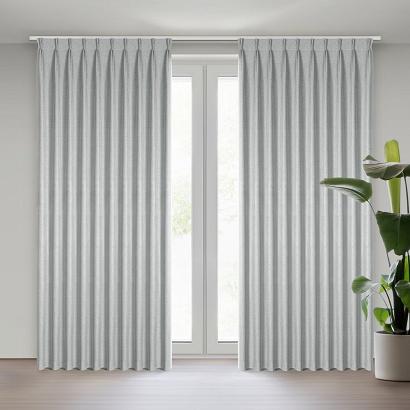 Zasłona gotowa z systemem flex NELISA 125x270 Eurofirany srebrna zaciemniająca