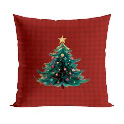 KRATA Z CHOINKĄ BAJKOWE ŚWIĘTA Poszewka dekoracyjna VELVET 40x40cm kolor 003 bordowy PBN353/POP/003/