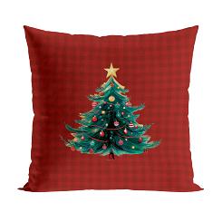 KRATA Z CHOINKĄ BAJKOWE ŚWIĘTA Poszewka dekoracyjna VELVET 40x40cm kolor 003 bordowy PBN353/POP/003/