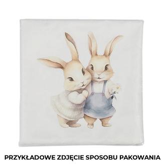 Poszewka dekoracyjna WIOSENNA OGRÓD 40x40 welwetowa biała w kolorowe kwiaty