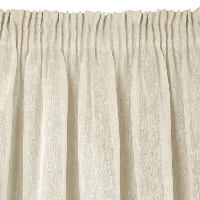 Zasłona gotowa na taśmie ANGELICA 140x270 Eurofirany beżowa o strukturze deszczyku