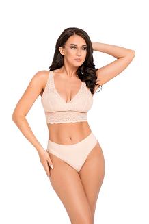 Figi damskie z regularnym stanem i koronką Babell kod 195/1 beżowe