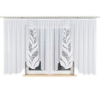 Firanka żakardowa gotowa na żabki MELANIA 500x160 biała