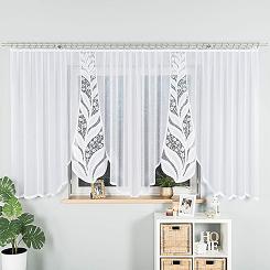 Firanka żakardowa gotowa na żabki MELANIA 500x160 biała