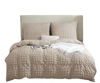 Pościel marszczona CREASY 160x200 jednobarwna beżowa