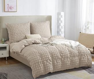 Pościel marszczona CREASY 160x200 jednobarwna beżowa