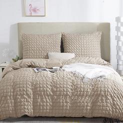 Pościel marszczona CREASY 160x200 jednobarwna beżowa