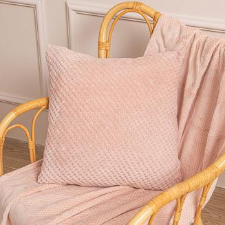 Koc narzuta z mikrofibry na fotel WILLY 70x150 pudrowy róż