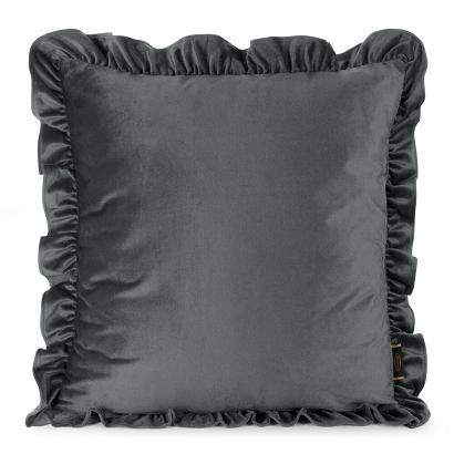 Poszewka dekoracyjna BRENDA 45x45 Eurofirany welwetowa stalowa