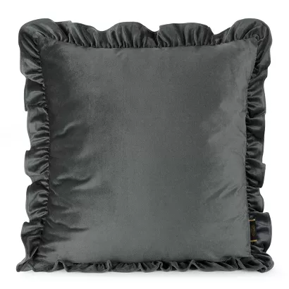 Poszewka dekoracyjna BRENDA 45x45 Eurofirany welwetowa stalowa