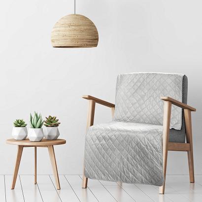 Narzuta dekoracyjna LUIZ 70x160 jasnosrebrna szara w geometryczny wzór