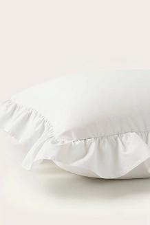 Poszewka do pościeli z falbanką RUFFY PREMIUM 50x70 biała
