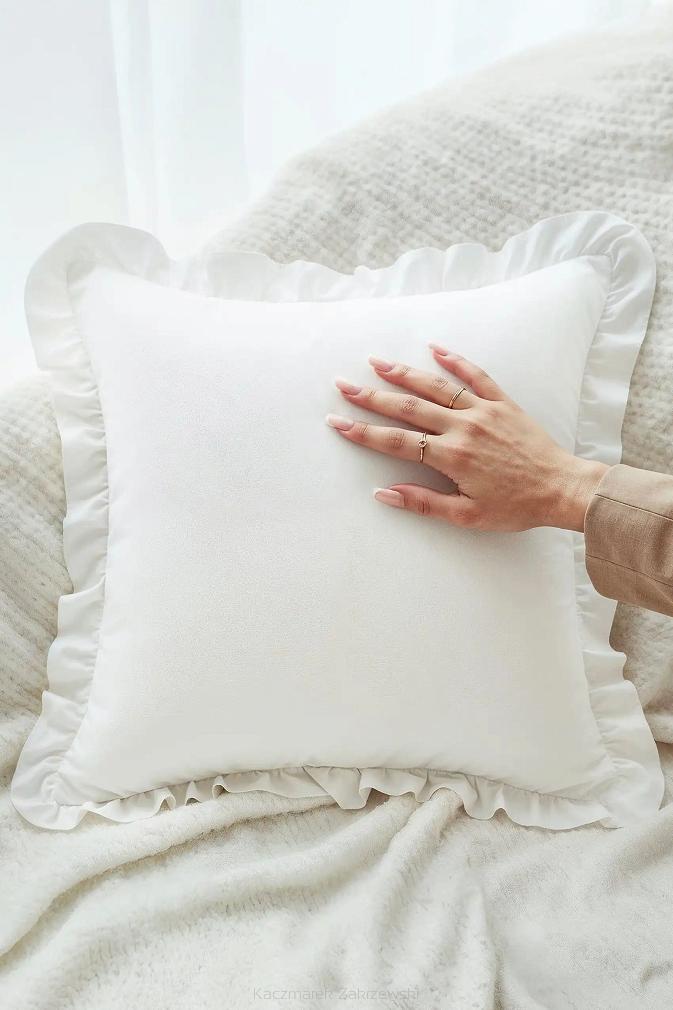 Poszewka do pościeli z falbanką RUFFY PREMIUM 50x70 biała