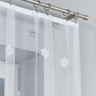 Firanka żakardowa gotowa na żabki FLORENTYNA 330x160 biała