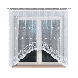 Firanka żakardowa gotowa na żabki FLORENTYNA 330x160 biała