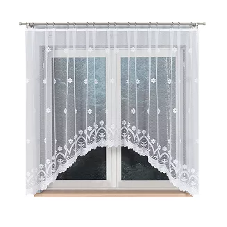 Firanka żakardowa gotowa na żabki FLORENTYNA 330x160 biała