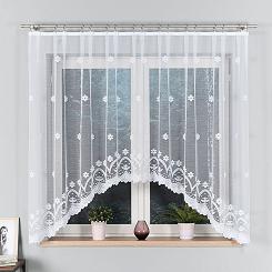 Firanka żakardowa gotowa na żabki FLORENTYNA 330x160 biała