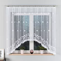 Firanka żakardowa gotowa na żabki FLORENTYNA 330x160 biała