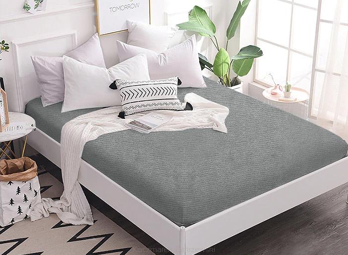 Prześcieradło frotte z gumką 120x200 szare